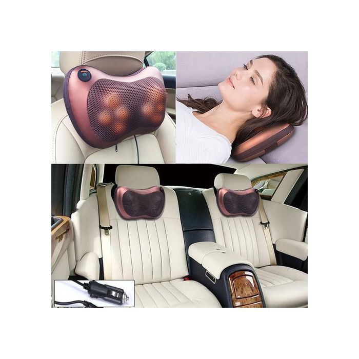 Multifunctional Portable Onboard 8 Heated Rollers Car Home Massage Pillow,