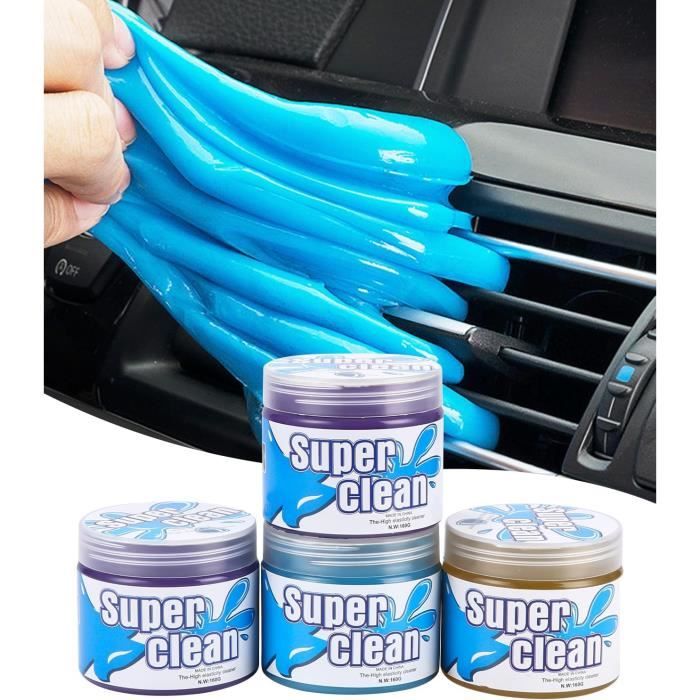 Gel Nettoyant Voiture,4 Pcs Gel Nettoyant Clavier Slime de Nettoyage la Poussière Voitures Gel Nettoyant L'intérieur de la Voiture