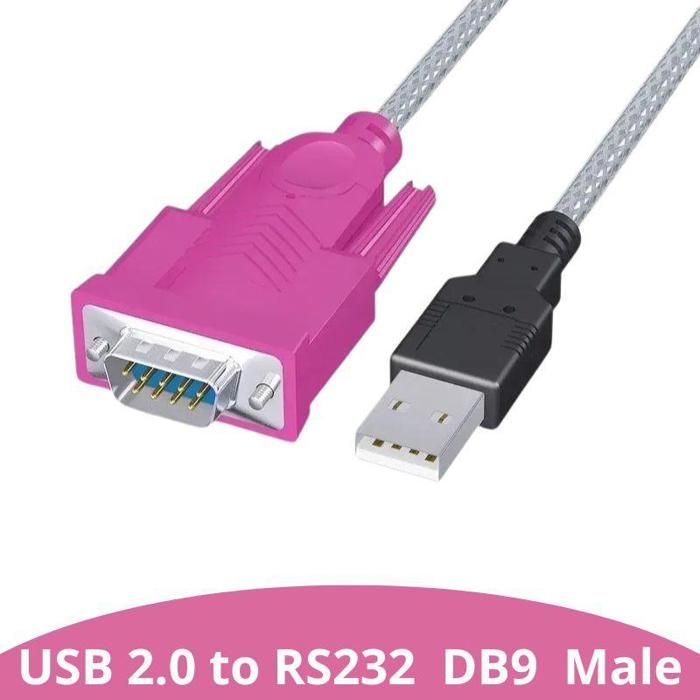 Convertisseur Câble USB to RS232 DB9 Mâle à Mâle pour Windows, Mac OS, Linux 1,5M