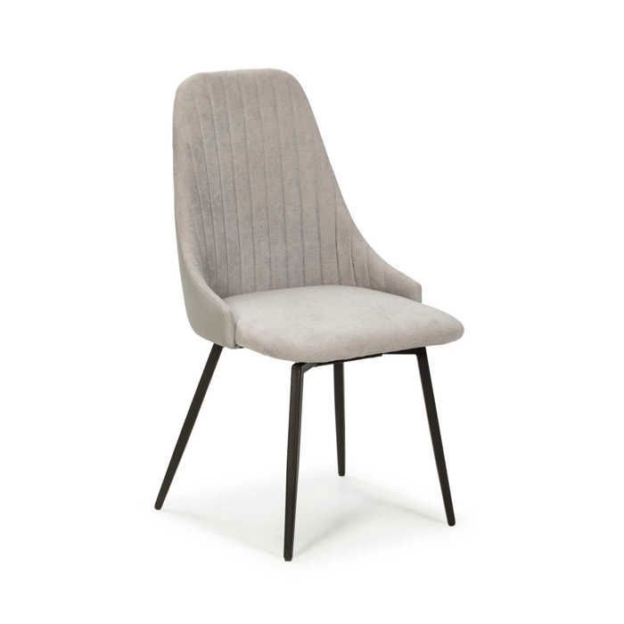 Chaise Pivotante - ELMA - Gris Clair - Simili Cuir/Tissu - Design Contemporain - 1 Place