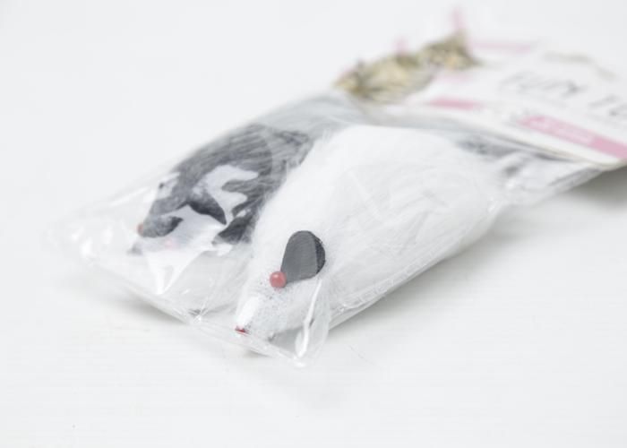JOUET SOURIS - BUBIMEX - 9 CM - Lot de 2 - Matériaux robustes - Pour chats moyens