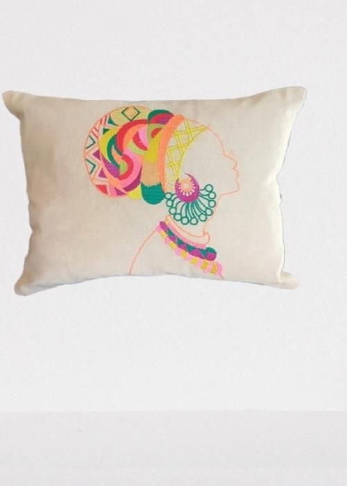 Coussin décoratif - 2 - Blanc - Naturelle - Vintage - Déhoussable