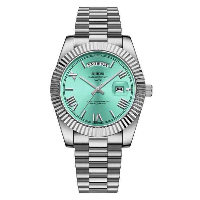 Montre analogique - NIBOSI - Modèle Homme - Acier inoxydable - Étanchéité 3ATM - Quartz