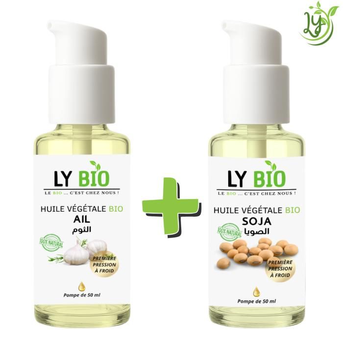LYBIO PACK HUILE AIL 50ML - POMPE + HUILE SOJA 50ML - POMPE