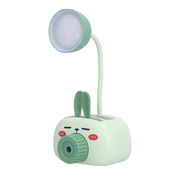 Lampe de bureau LED lapin – Rechargeable USB – Flexible, mignonne et multifonction VERT