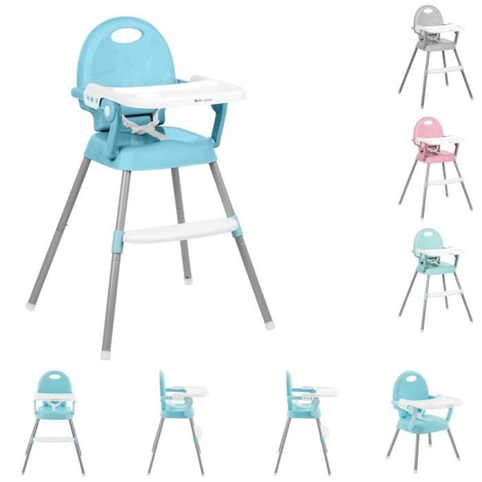 Kikkaboo chaise haute enfant 3 en 1 Spoony, chaise basse d'alimentation [Bleu]