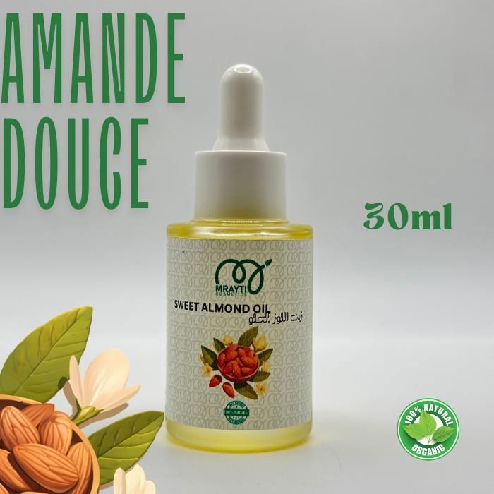 huile d’amande douce- 30 ml- Hydratante - Apaisante - Nourrissante