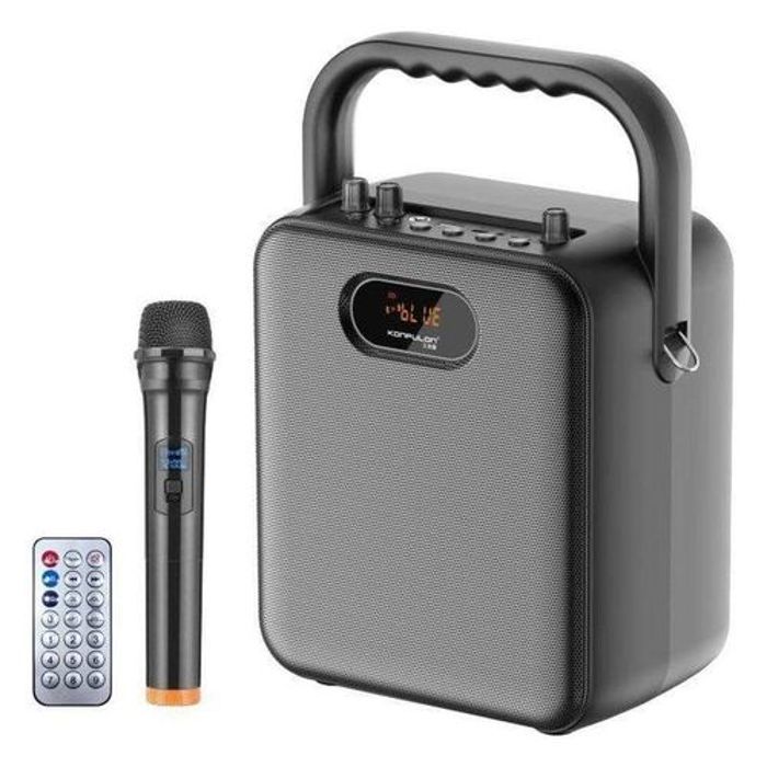 Konfulon Haut-Parleur Portable KG-01 avec Microphone Bluetooth 5.0 30 watts Effet d’écho réglable Qualité Supérieure