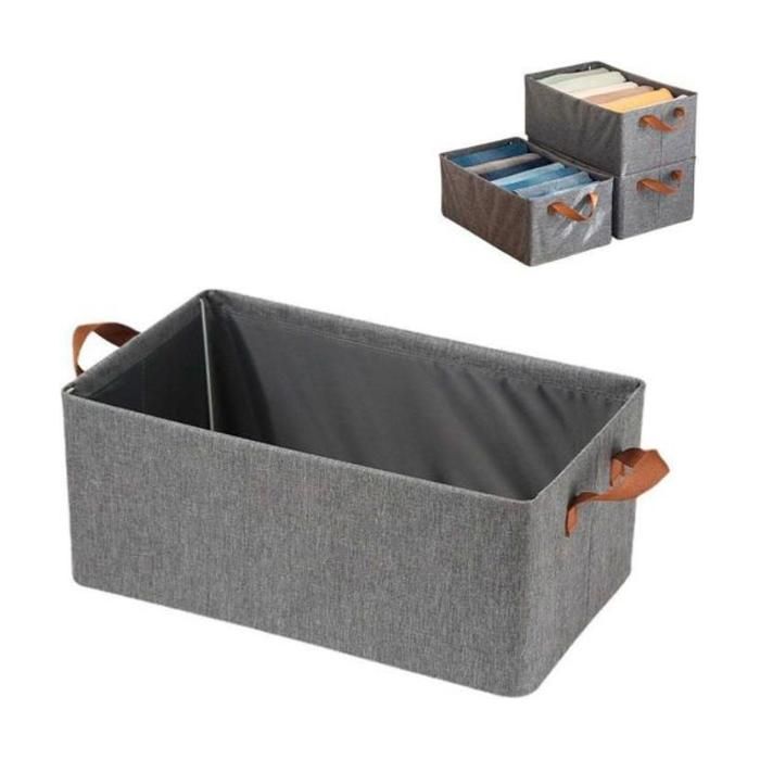 Organiseur,pour vêtements, Panier de rangement rectangulaire avec poignées pour étagère et placard