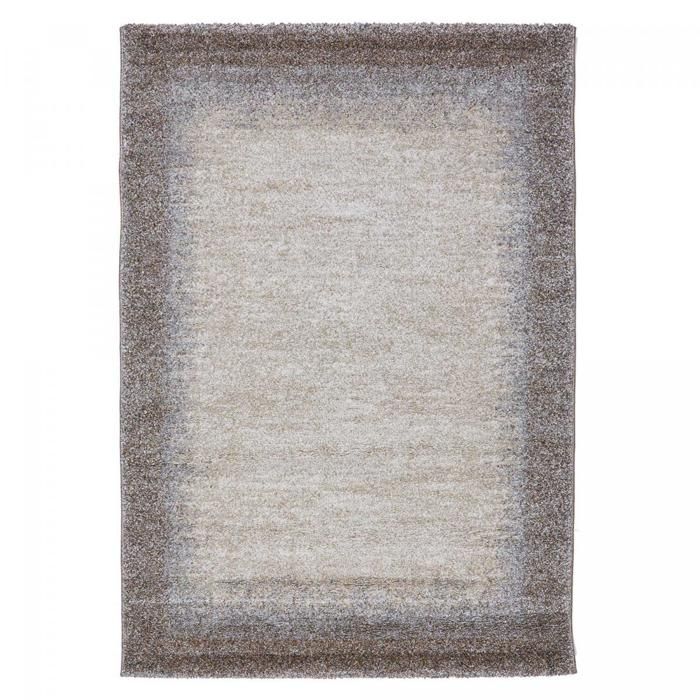 tapis chambre 80x150 tissé marron rectangle motif faux uni ELEGANT 03