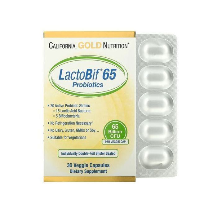 Probiotiques LactoBif, 65 Milliards d'UFC - Probiotics 65 Billion, 30 capsules