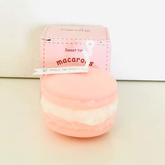 Bougie parfumée - Macaron - Rose - Parfum chocolat et cerises - Cire premium - Design réaliste