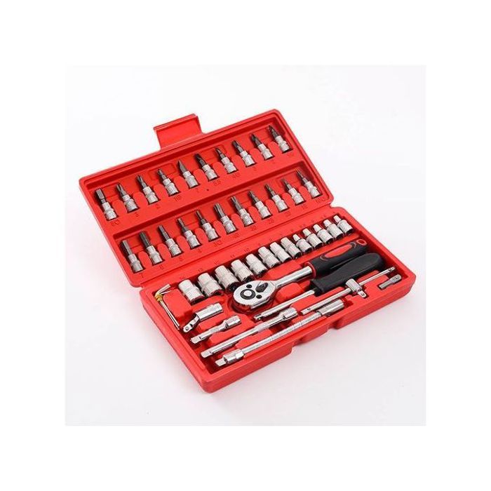 Pack, jeu de 46 pièces pour outils douilles et cliquets