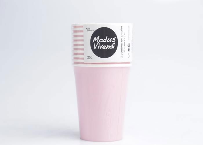 Gobelets en papier - Modus Vivendi - 250 ml - Roses - Pratiques - Élégants