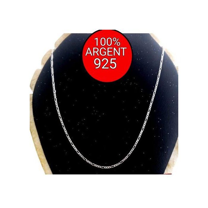 Chaîne en Argent 925 - Élégante - 56cm - 2,5g - Finition Brillante - Fermoir Sécurisé