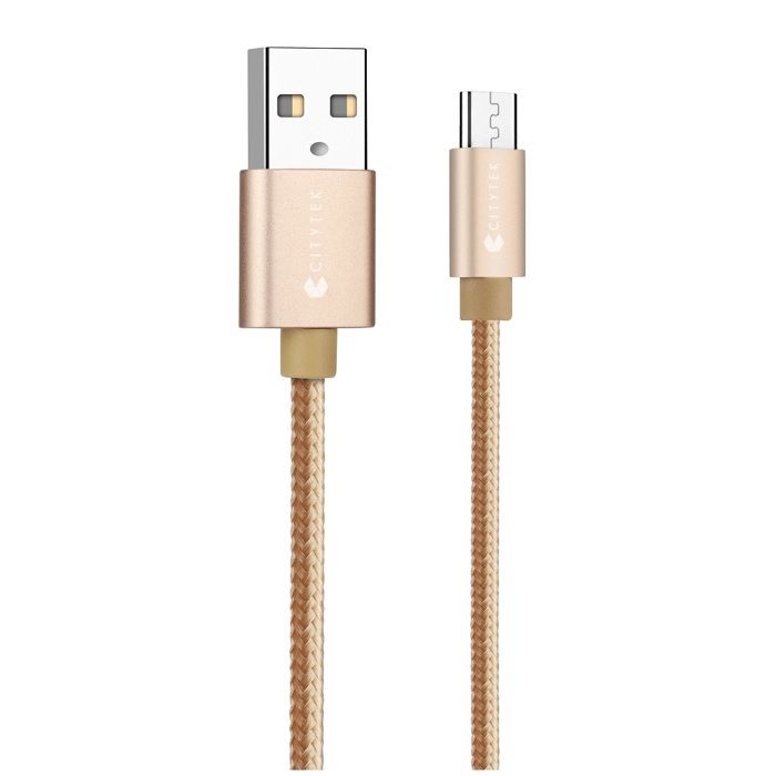 Câble micro USB 2A gold MF109049 - CITYTEK