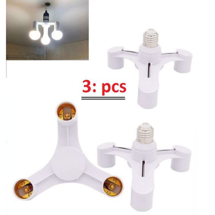 Adaptateur 3x1 e27 - pack de 3