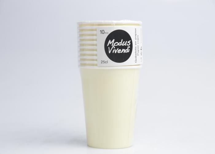 Gobelets en papier - Modus Vivendi - 250 ml - Beiges - Pratiques - Élégants