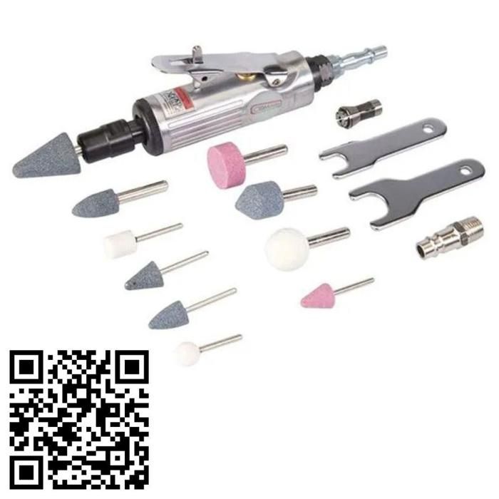Coffret de 17 pièces pour meuleuse pneumatique droite, mini-meuleuse à air comprimé