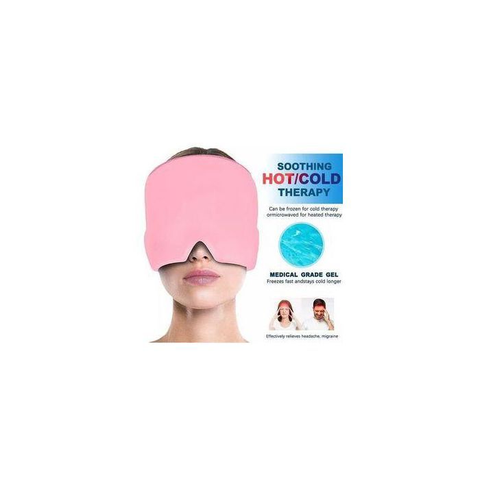 Casquette Anti-Migraine en Gel, Thérapie Chaude et Froide pour Soulagement des Maux de Tête, Rose