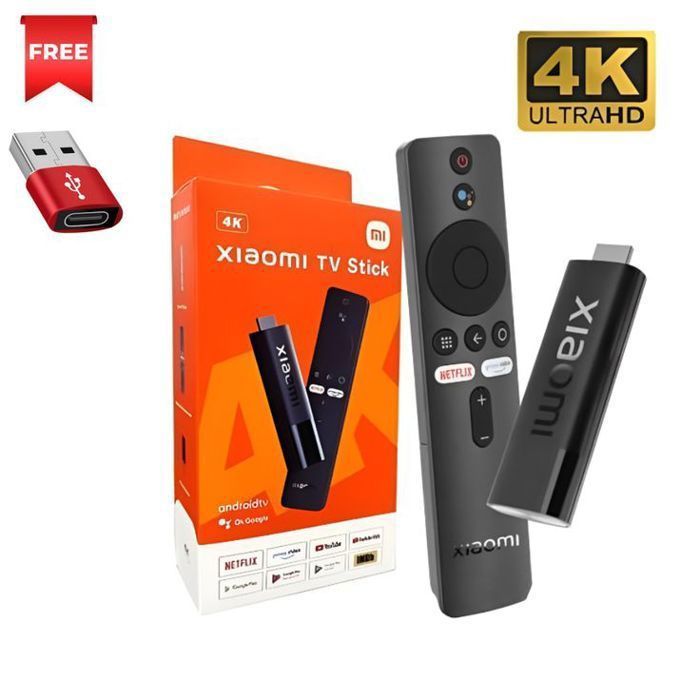 Xiaomi Smart TV Stick 4K + Adaptateur convertisseur gratuit