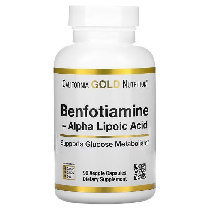 Benfotiamine + acide alpha-lipoïque, 90 capsules végétales