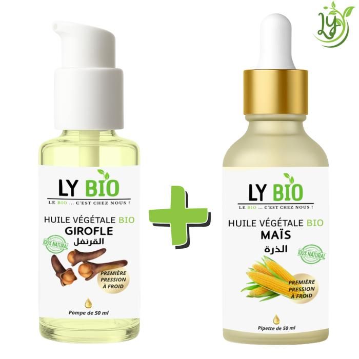Soin naturel - LYBIO - Pack Huile Girofle et Huile Maïs - 50ml - Mixte - Nourrissant