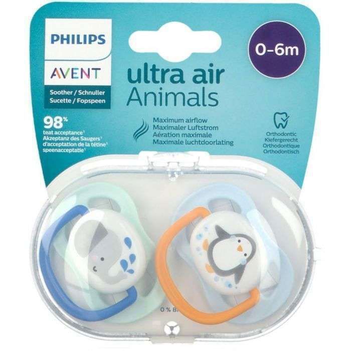 AVENT SUCETTE ORTHO 0-6M BOY ELEP/PENG
