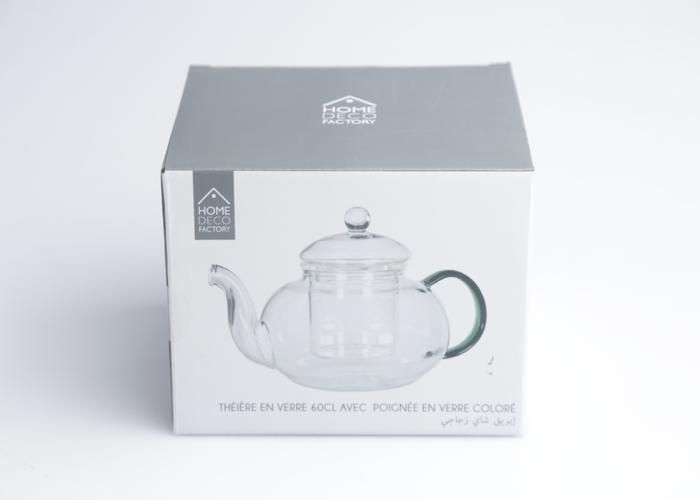 Théière en verre 60 cl avec infuseur et poignée