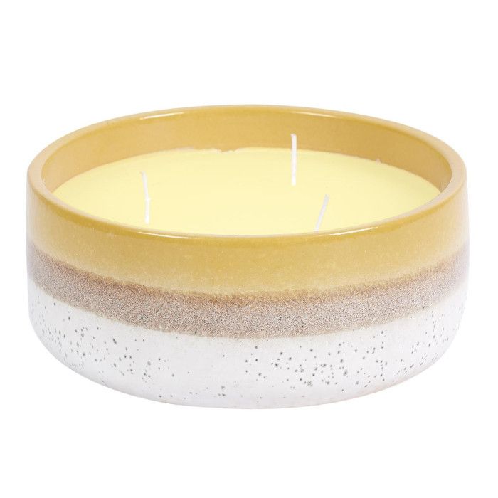 Bougie Parfumée - Céramique - Citronnelle - 330g - 3 Mèches - Design Contemporain