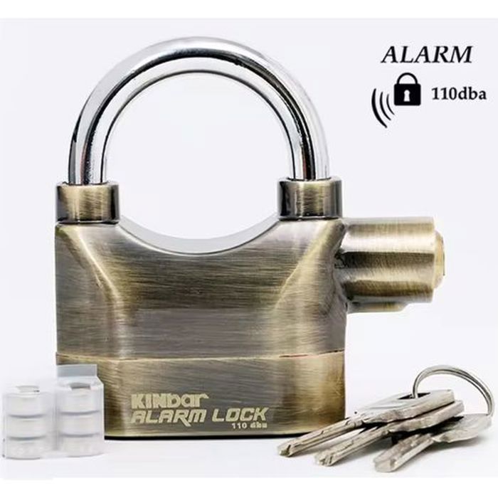 Cadenas Antivol Serrure d'alarme de Porte Vélo Moto Serrure 110 décibel couleur aléatoire