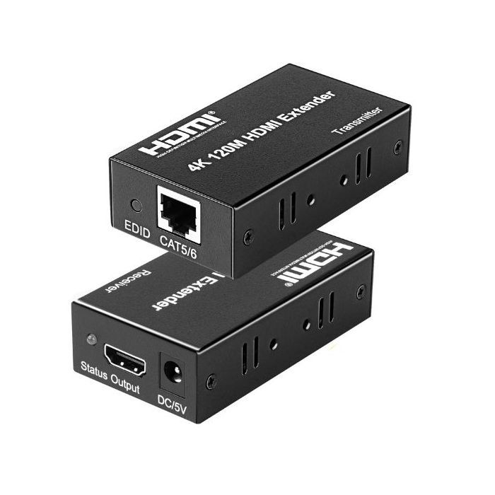 Extendeur HDMI 4K - GÉNÉRIQUE - Émetteur + Récepteur - 120 mètres - Plug & Play - Métal durable