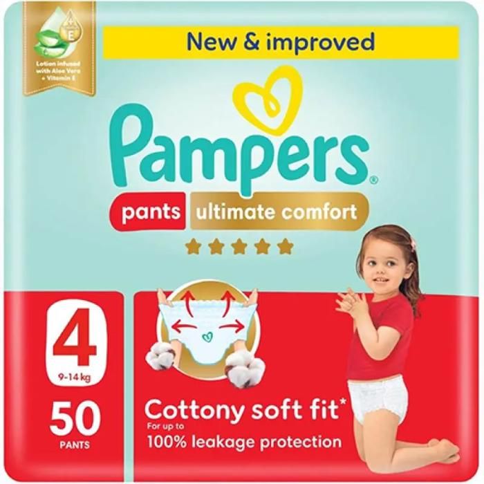 Couches-Culottes Premium Care taille 4(9-14Kg) x50 unités - PAMPERS
