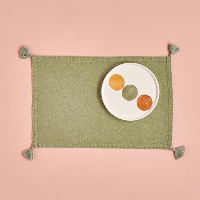 Margot de table - BELLA MAISON - Kaki - 30x45 cm - Synthétique - Lavable