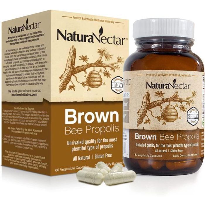 La propolis d'abeille brune de grande qualité, provenant des forêts du sud du Brésil, 60 capsules