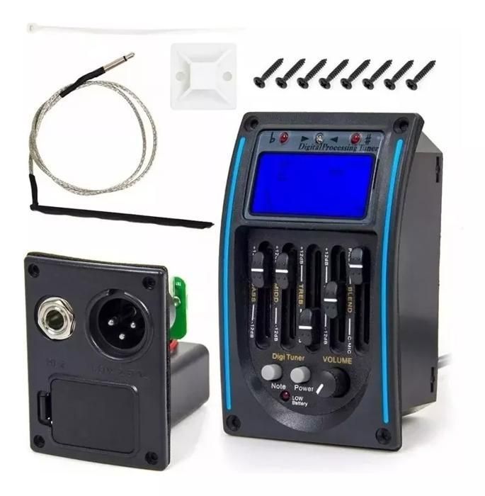 Egaliseur EQ LC-5, Pick-up pour guitare acoustique, 5 bandes - Tuner Piezo en céramique LCD avec écran