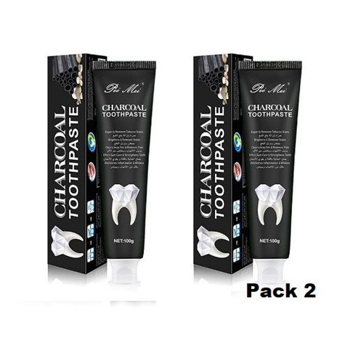 Charcoal Toothpaste Pack 2 Dentifrice au charbon de bambou, haleine fraîche, nettoyage des dents protéger les dents