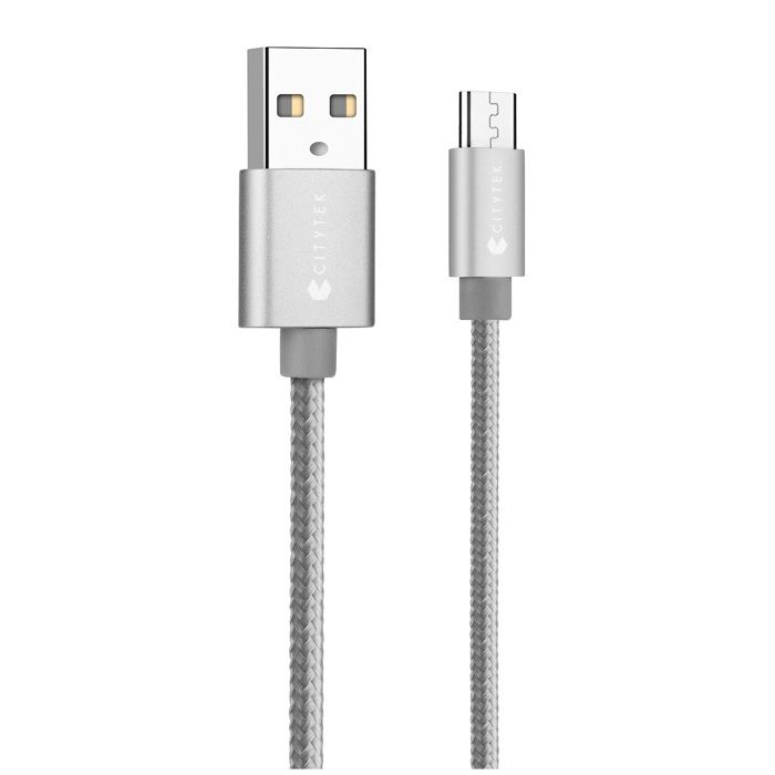 Câble micro USB 2A silver MF109048 - CITYTEK