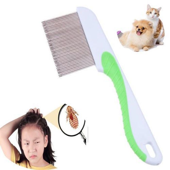 Peigne anti-poux Peigne métallique à dents fines Brosse à cheveux