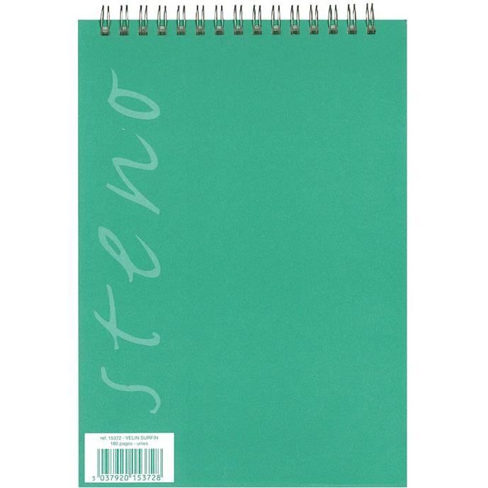 Bloc steno spirale - CLAIREFONTAINE - 14,8x21cm - 60g - 90 feuilles - Blanc