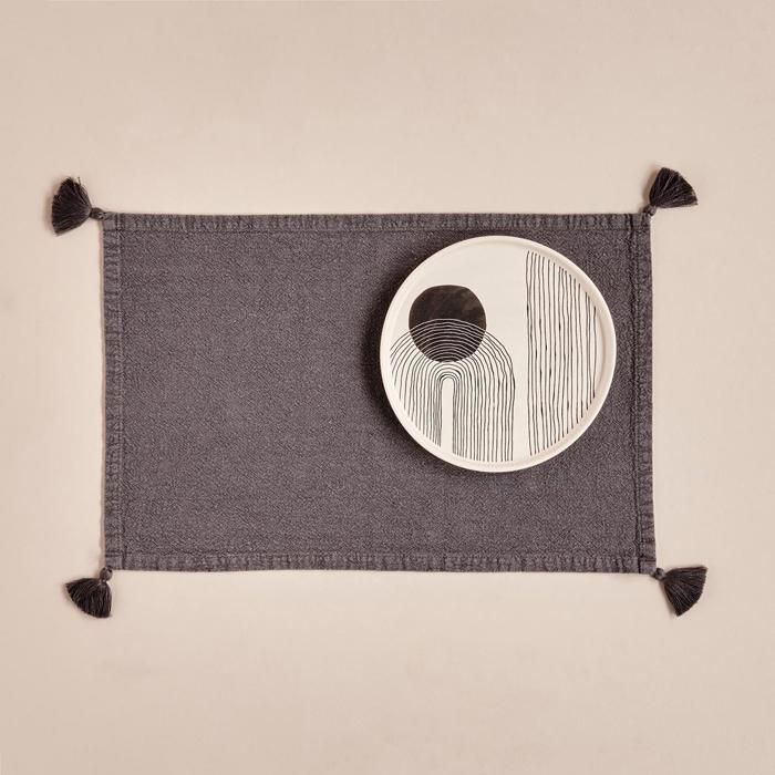Set de Table - Margot - Anthracite - 30x45 cm - Lavable - Toucher doux