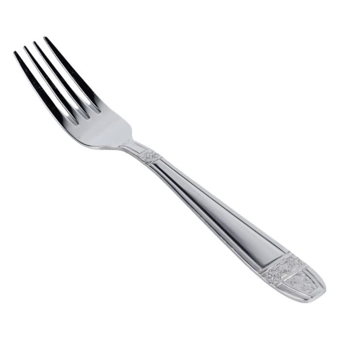 6 FOURCHETTES DE TABLE INOX GRAVEES F