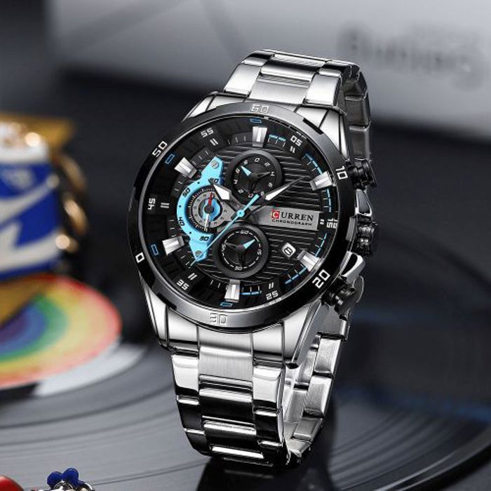 Montre de luxe - Curren - Chronographe Sport Mode 2024 - - Acier inoxydable