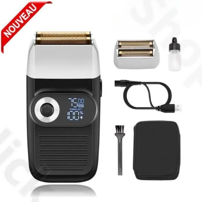 Rasoir électrique professionnel 2 lames charge usb pour hommes