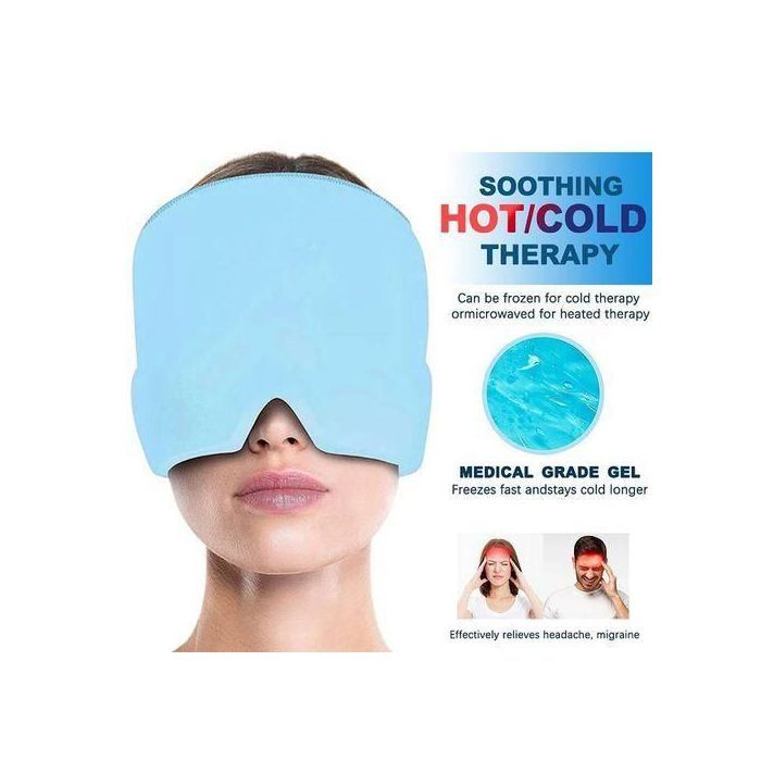 Casquette Thérapeutique Chaud/Froid pour Migraines, Maux de tête, Confort et Soulagement Immédiat, Bleu