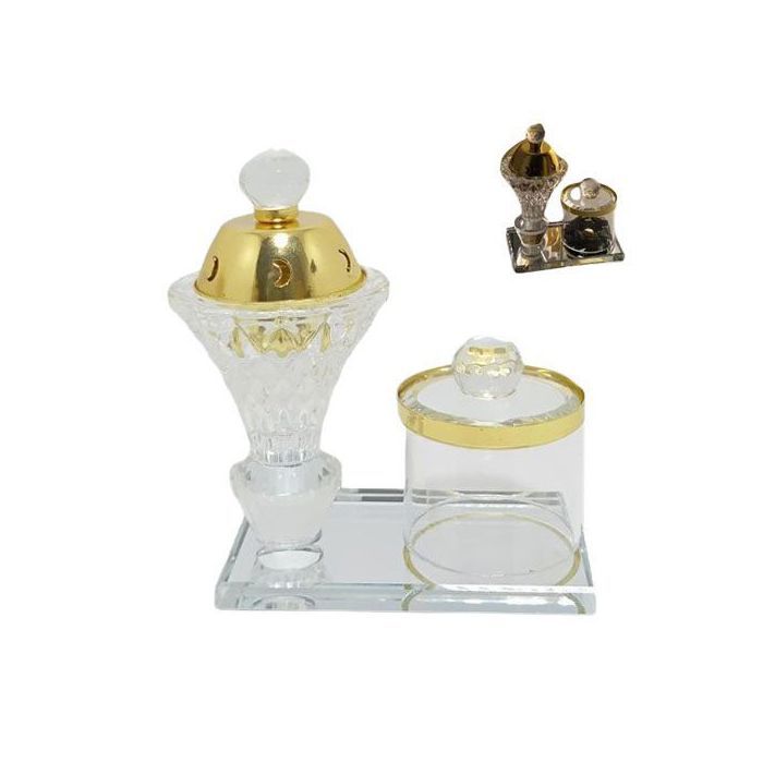 Ensemble de brûleur d'encens, Mini mbikhra avec boite de rangement de bokhour