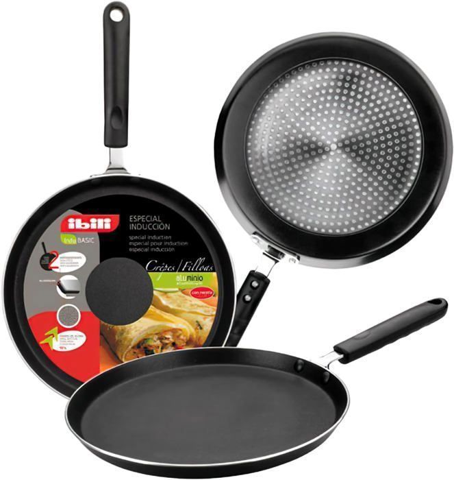 Poêle à crêpes - IBILI - Indubasic - 23 cm - Aluminium - Antiadhésif - Induction