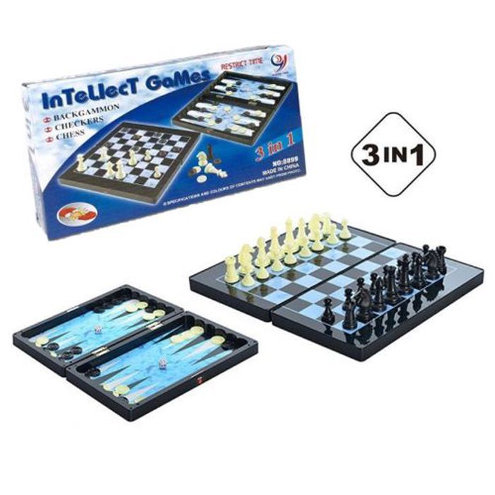 chess set 3in1 intellect games