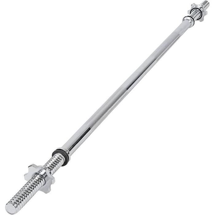 Barre D'Haltère Longue 1m20, Barre de Musculation à Filetage de 25 Mm
