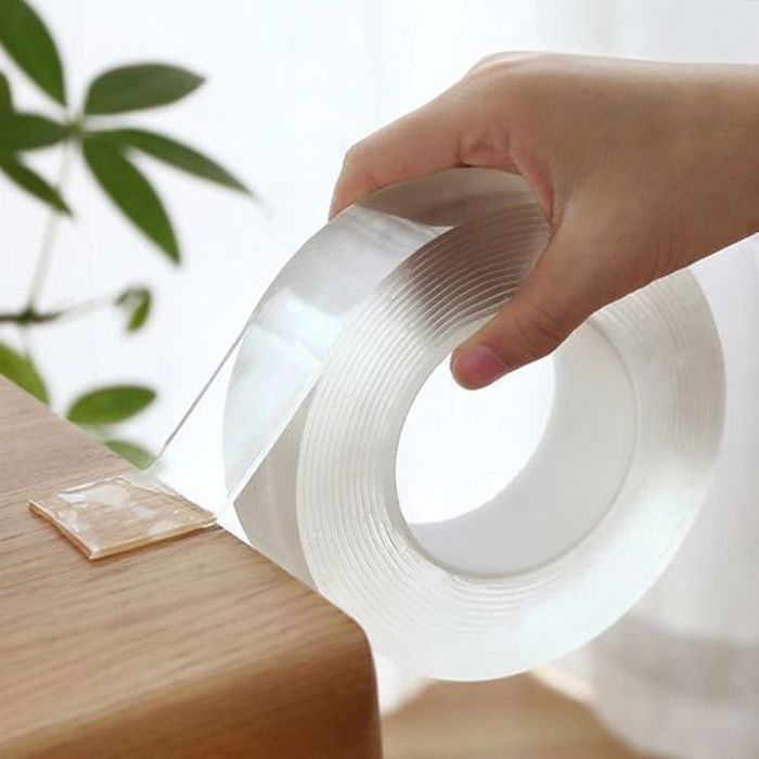 5Metre Nano Magic Ruban Adhésif Autocollant Double Face Transparent très efficace